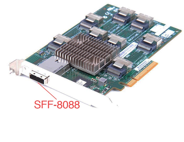 Cáp Mini SAS SFF-8088 to 4 SATA dài 1M